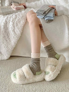 Autumn Winter Thick Thread Color Matching Socks