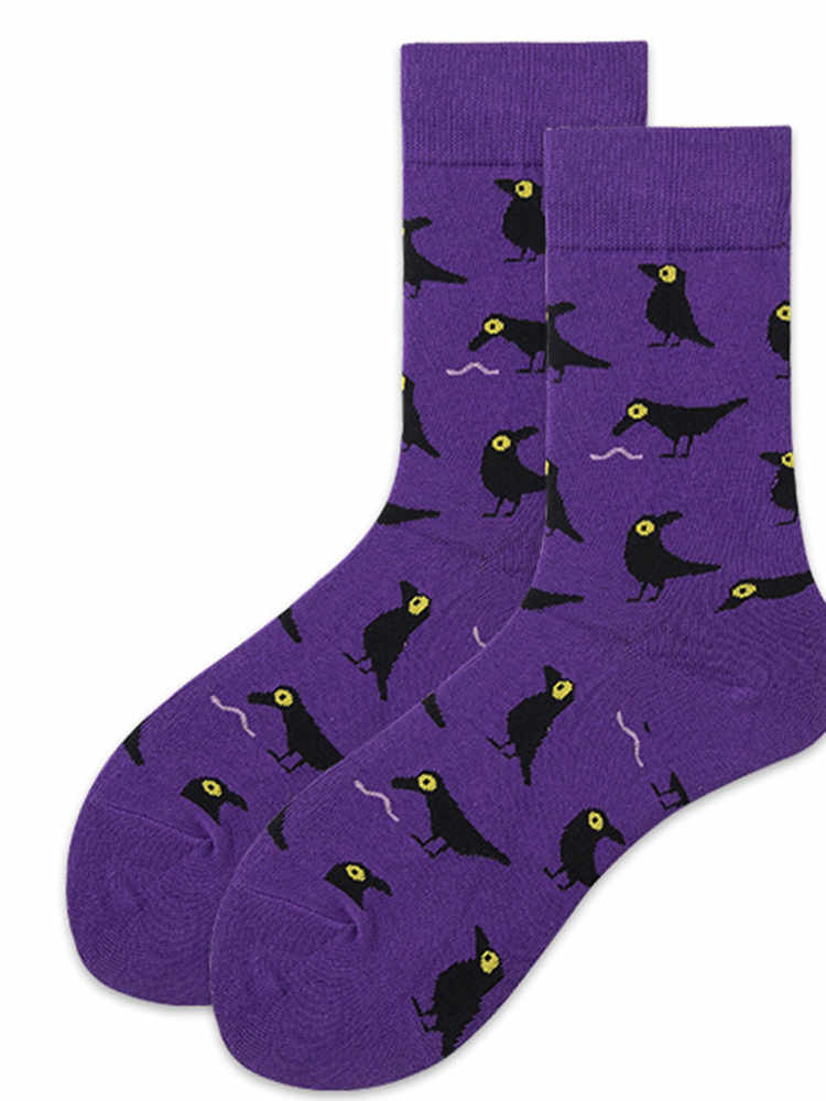 Crow Purple Cartoon Women's Socks