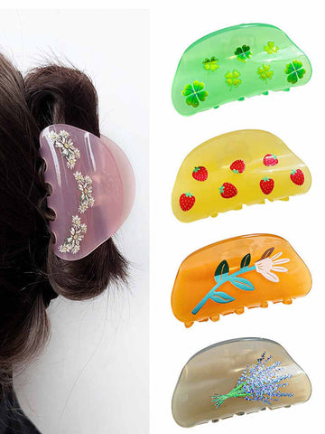 Candy-colored Printed Hair Clip