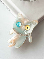 Rhinestone Cute Cat Duckbill Clip