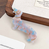 Cartoon Dachshund Rhinestone Hair Clip