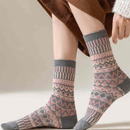 Double Needle Ethnic Style Women's Socks