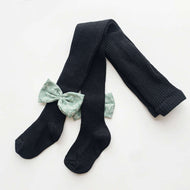 Girls' Solid Color Bowknot Pantyhose