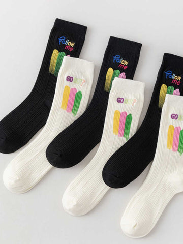 Embroidered Graffiti Splash Socks