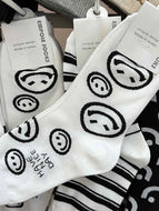 Striped Smiley Face Women's Socks