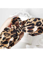 Leopard Print Fabric Double-sided Bow Large Hairpin