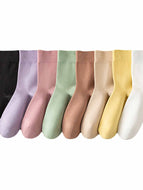 Women's Solid Color Mid-calf Socks