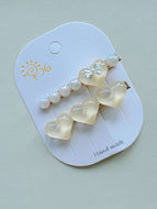 A Pair of Pearl Heart Bangs Clips