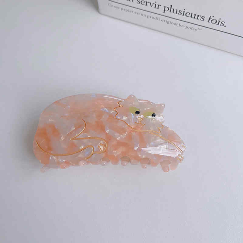 Orange Cat Hair Clip Hair Accessory