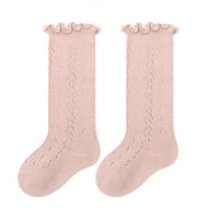 Solid Cotton Fungus Lace Socks for Baby