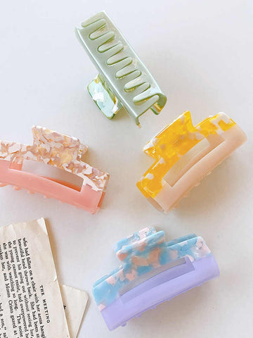 Women's Square Contrast Color Hair Clip