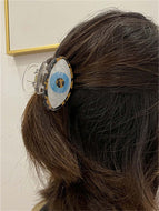 Evil Eye Design Hair Catch Barrette Jaw Clamp for Women