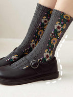 Retro Ethnic Style Flower Women's Socks