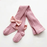 Girls' Solid Color Bowknot Pantyhose