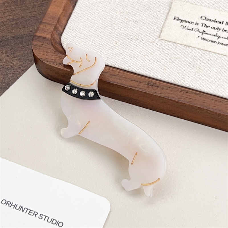 Cartoon Dachshund Rhinestone Hair Clip