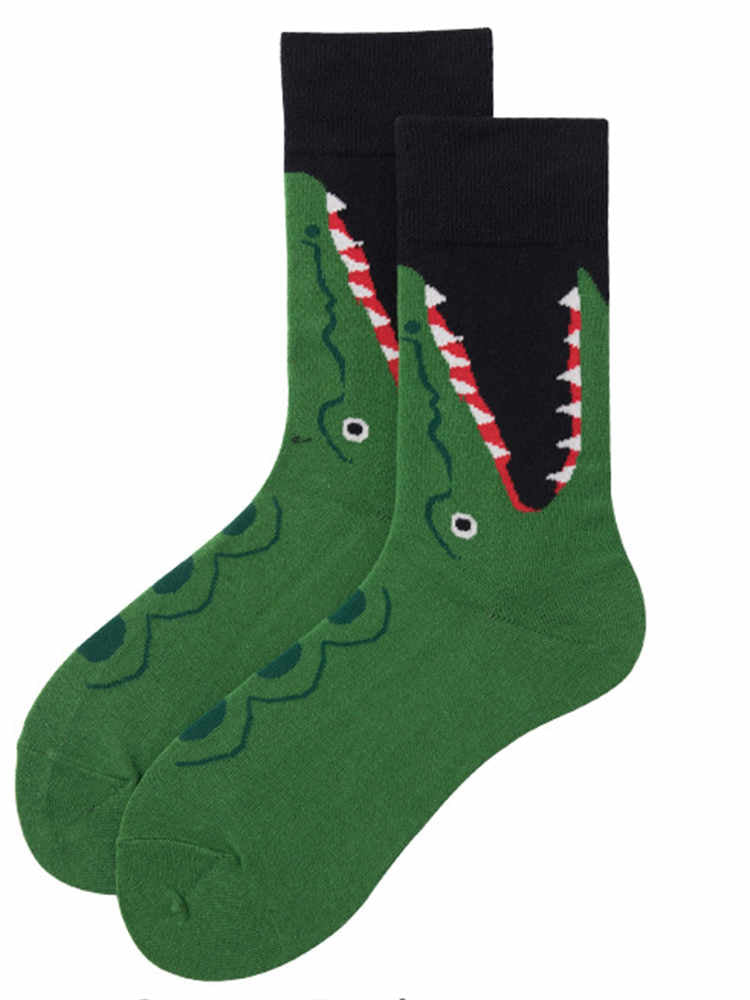 Women's Green Crocodile Socks