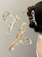 Pearl and Rhinestone Tulip Hairpin