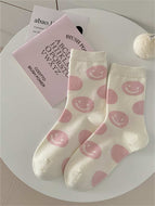 Combed Cotton Smiley Face Women's Socks