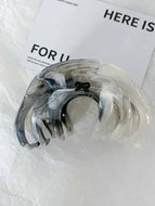 Gray Smudged Ink Style Hair Clip