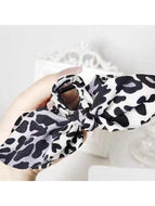 Leopard Print Fabric Double-sided Bow Large Hairpin