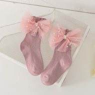 Cute Pearl Bow Socks