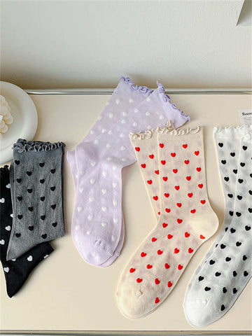 Crew Sock Heart Sockings for Women