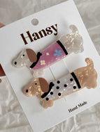 2-pack Cartoon Puppy Hair Clips