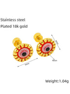 Eye Polishing Plating Stainless Steel 18K Gold Plated Ear Studs