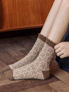 Bear Coffee Color Series Women's Socks