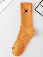 Embroidered Smiley Face Socks for Men and Women