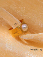 Gold Pearl Adjustable Ring