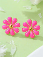 Daisy Titanium Steel Earrings Colorful Jewelry