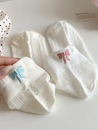 Embroidered Bow Socks for Women