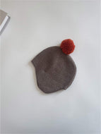 Cute Fur Ball Knitted Hat for Infants and Toddlers