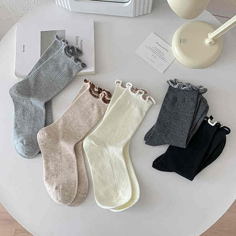 Lolita Solid Color Women's Socks