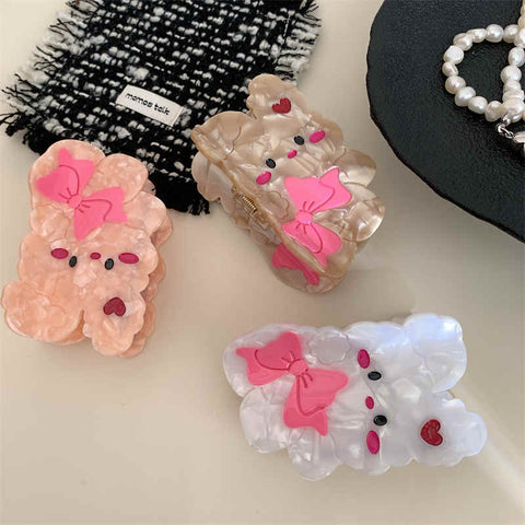 Bow Bunny Hair Clip