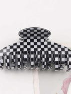 Black-White Color Block Hair Clip for Women