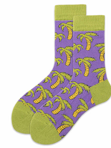 Purple Coconut Tree Creative Socks