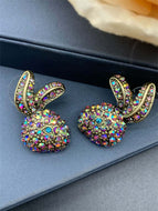 Diamond Studded Rabbit Earrings Jewelry