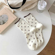 Small Flower Jacquard All-match Women's Socks