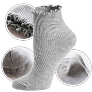 Ruffled Cuffed Low Top Socks Knitted Lace Socks