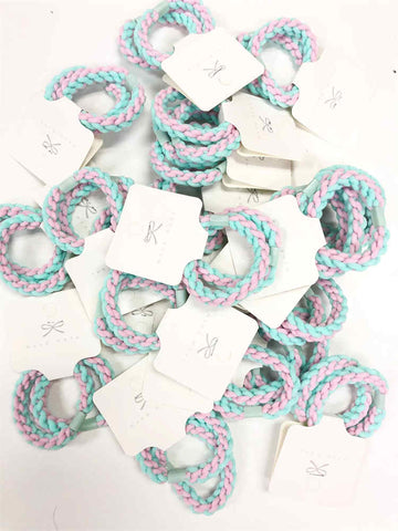 Two-pack of Colorful Thick Braided Hair Ties