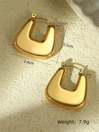 18K Gold Geometric Triangle Earrings