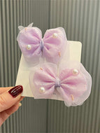 Princess Head Flower Pearl Butterfly Hair Clip