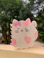 Cute Cat Hairpin with Bow