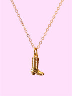 Boots Cowboy Hat Pendant Necklace Vintage Set