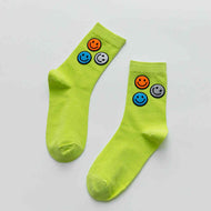 Candy Color Versatile Smiling Face Women's Socks