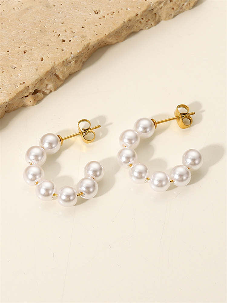 Pearl Earrings Pearl C Hoop Earrings