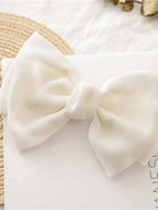 Solid Color Bow Spring Clip Hairpin