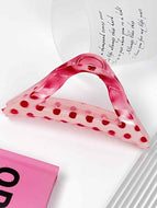 Pink Polka Dot Simple Hair Clip